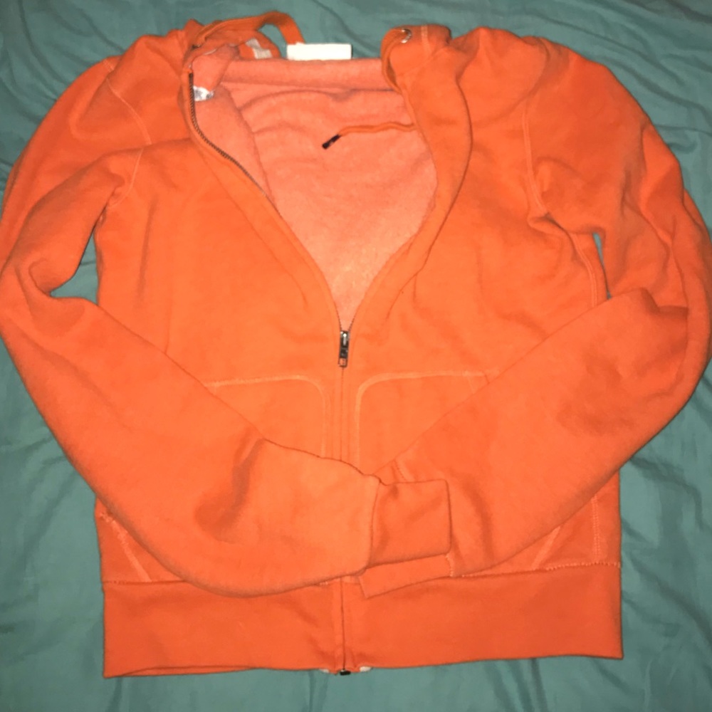 Orange zip up hoodie